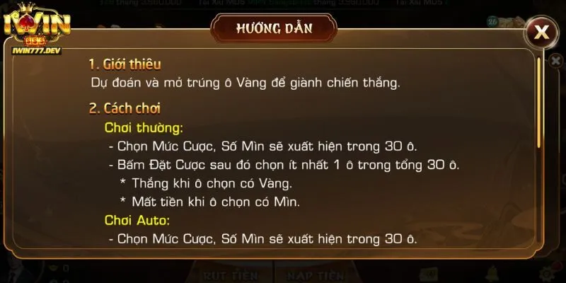 Game Đào Vàng iWin Cách Chơi Đơn Giản Cho Người Mới 2 Giới thiệu game Đào vàng iWin